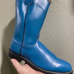 Women's Justin Diamond J Turquoise Roper western Boots Size 6.5 B