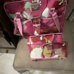 Roxy Vintage Y2K Carry On Travel Bag And Matching Toiletry Bag