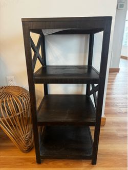 Dark Wood Storage Shelf