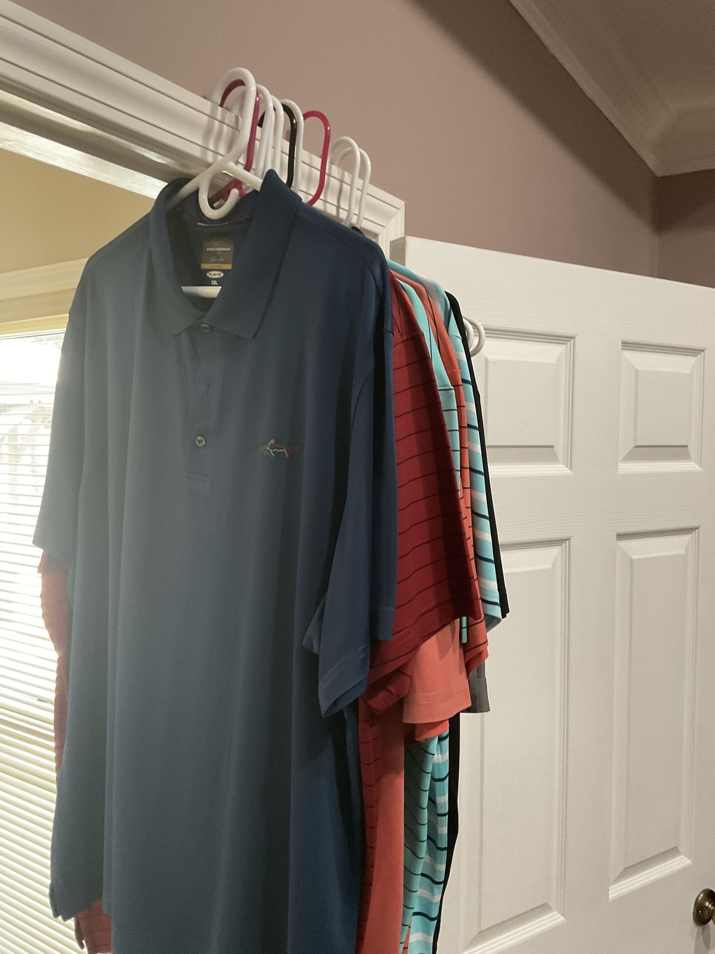 Men’s Greg Norman “Attack Life” Golf Shirts, Size XXL. Approximately 18 available. Asking $10 each