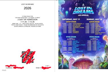 2-DAY-VIP LOST IN DREAMS!