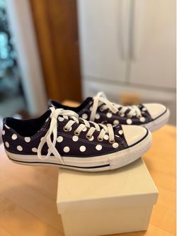 Converse Navy and White Polka Dot Sneakers