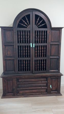 20th Century Spanish Dark Pine Cabinet