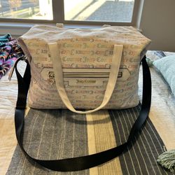 Juicy Couture Rainbow White Bold Word Play Weekender Duffel Bag