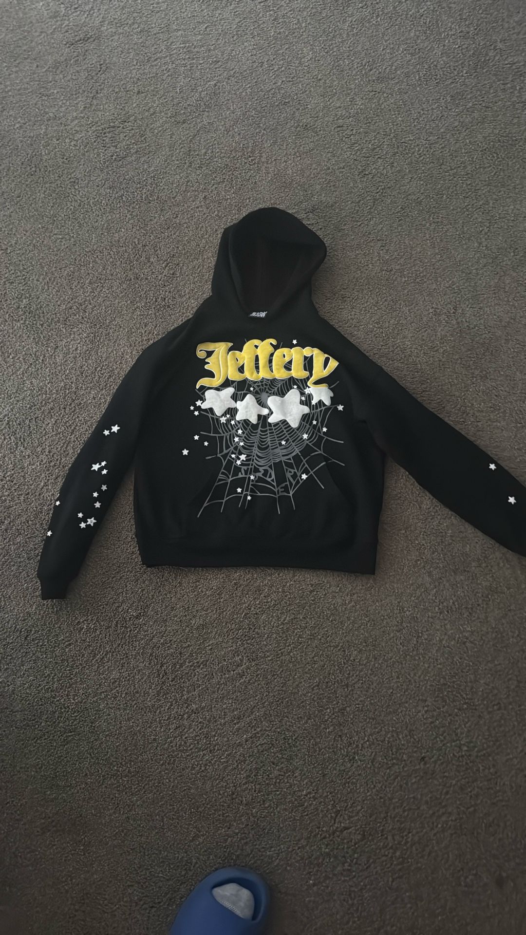 Sp5der Hoodie Black And Yellow Jeffery