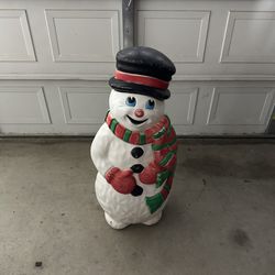 Vintage Snow Man Christmas Blow Mold