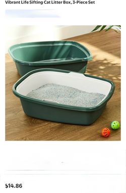 Vibrant Life Sifting Cat Litter Box, 3-Piece Set $5
