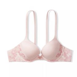 Victoria's Secret Everyday Comfort Push Up Bra Pink Lace 32D NWT