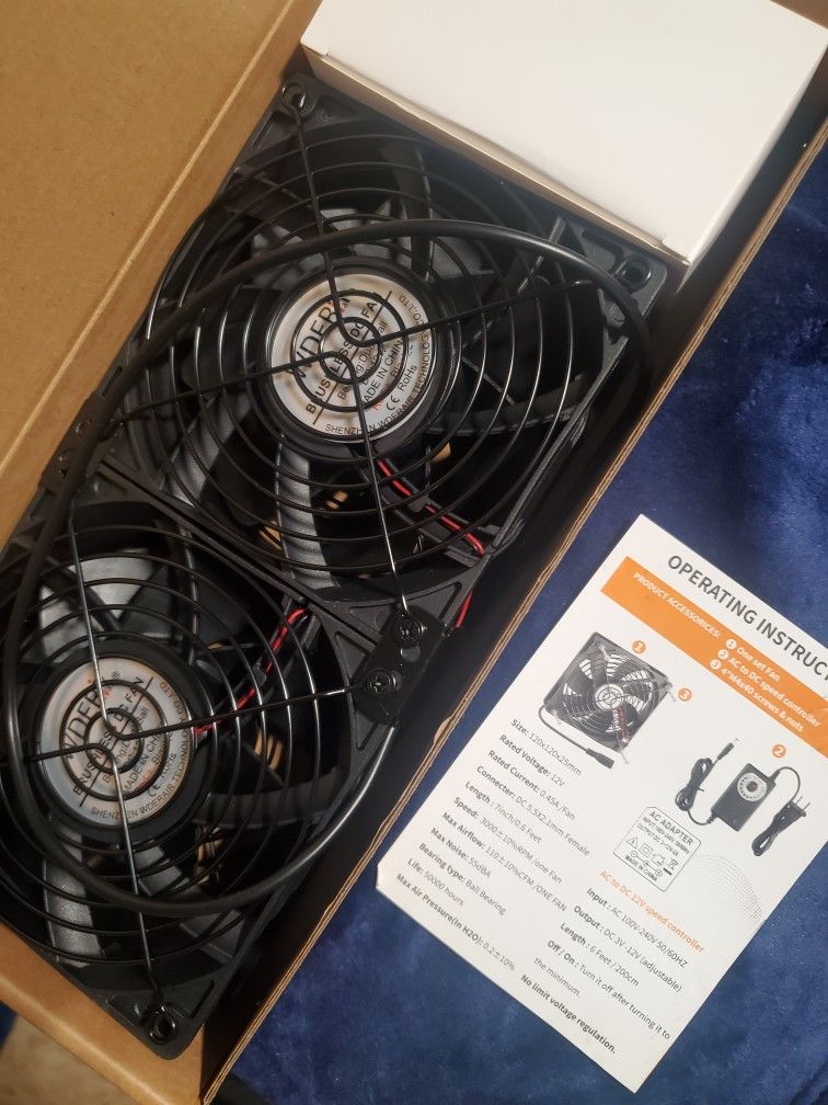 2x 120mm Computer Fan For Server Rack