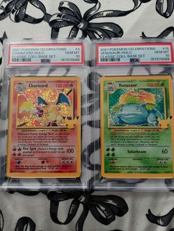 Pokemon PSA 10 Celebrations Charizard & Venusaur Holo Set