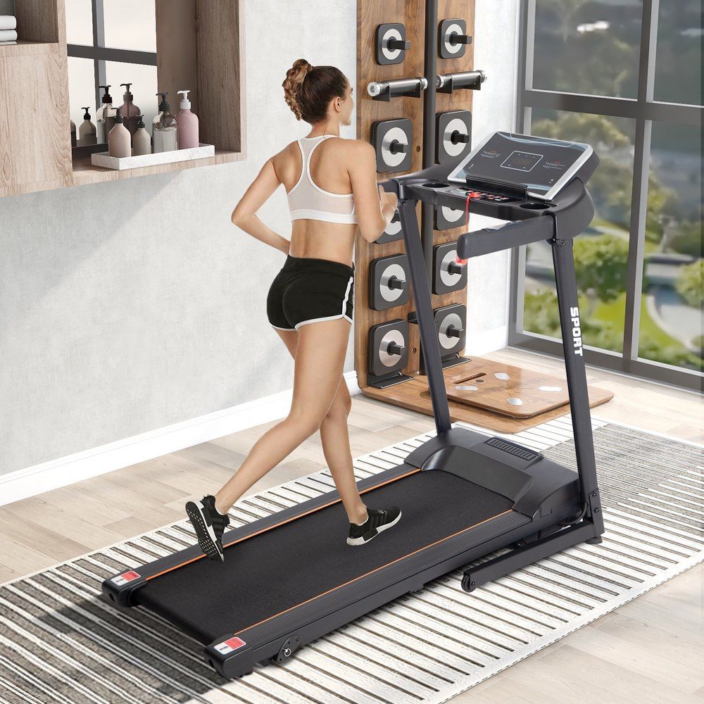 Merax 8030C 2.25HP 3 Manual Incline Folding Electric Treadmill Home Gym Motorized Running Machine Black -