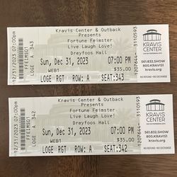 2 Tickets To Fortune Feimster TONIGHT NYE 12/31