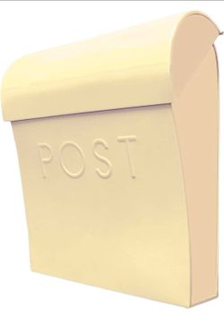 New Wall Mount Mailboxes for Outside, 11x4.5x12.5 in Cream White Mail Boxes for House Outside, Waterproof Mailbox - Vicki-Style Mail Box