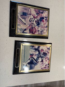 Vintage San Diego Chargers Plaque Lot Junior Seau & Rodney Harrison Set