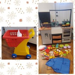 Beautiful Kitchen Play With Shopping Cart 