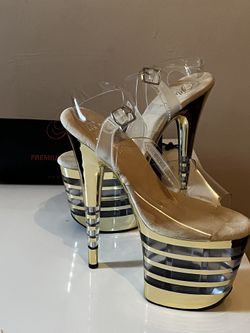 Pleaser FLAMINGO-808CHLN Clear/Gold Chrome