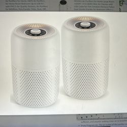 New 2 Pack Air Purifiers. H13 HEPA Filters, Fragrance Sponge. Great For Dust, Smoke, Odors. 24db Filtration System, P60. Color is White. 