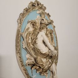 Baroque Style Oval Wall Plaque with Female Figure