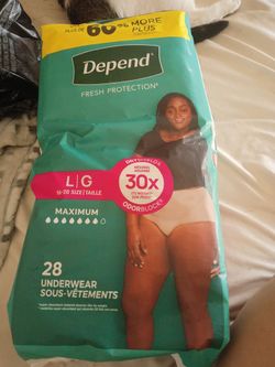 New depends diapers l/g  maximum 28 two are  firm price $20 pick up only  865 Ellsworth avenue right off of East Livingston avenue Columbus Ohio 43206