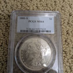 1881-S Morgan Silver Dollar $1 PCGS MS64