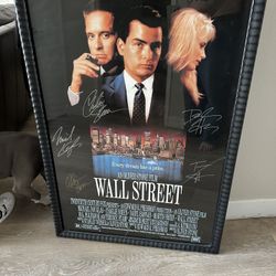 Wall StreetFramed Poster Autographed 