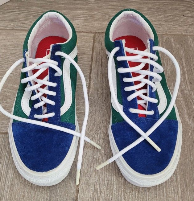 Vans Unisex Old Skool  Skate Shoes Color Block Suede Canvas Women’s 5.5