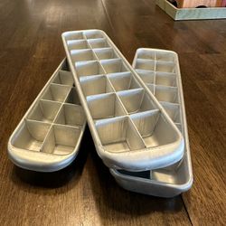 Vintage aluminum, mid century ice cube trays set of three