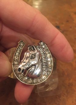 NEW Cuff bracelet with crystals & horse head