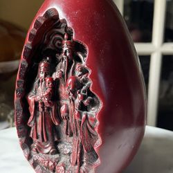 Monjes sabios chinos coleccionables de Feng Shui ansiamos dentro de un huevo y tres monjes Del tamaño de una mano humano normal Es una pieza de resina