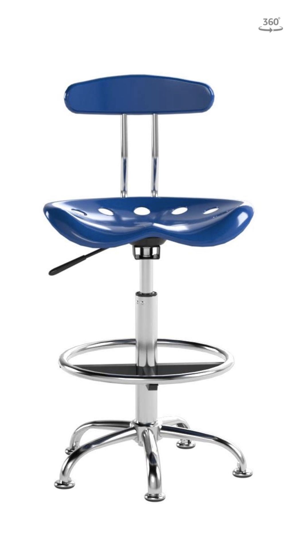 Chair (stool) stainless steel blue four available, silla acero inoxidable azul 4 disponibles