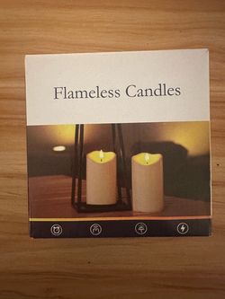 Title: Set of 2 Flameless LED Pillar Candles with Box-$5