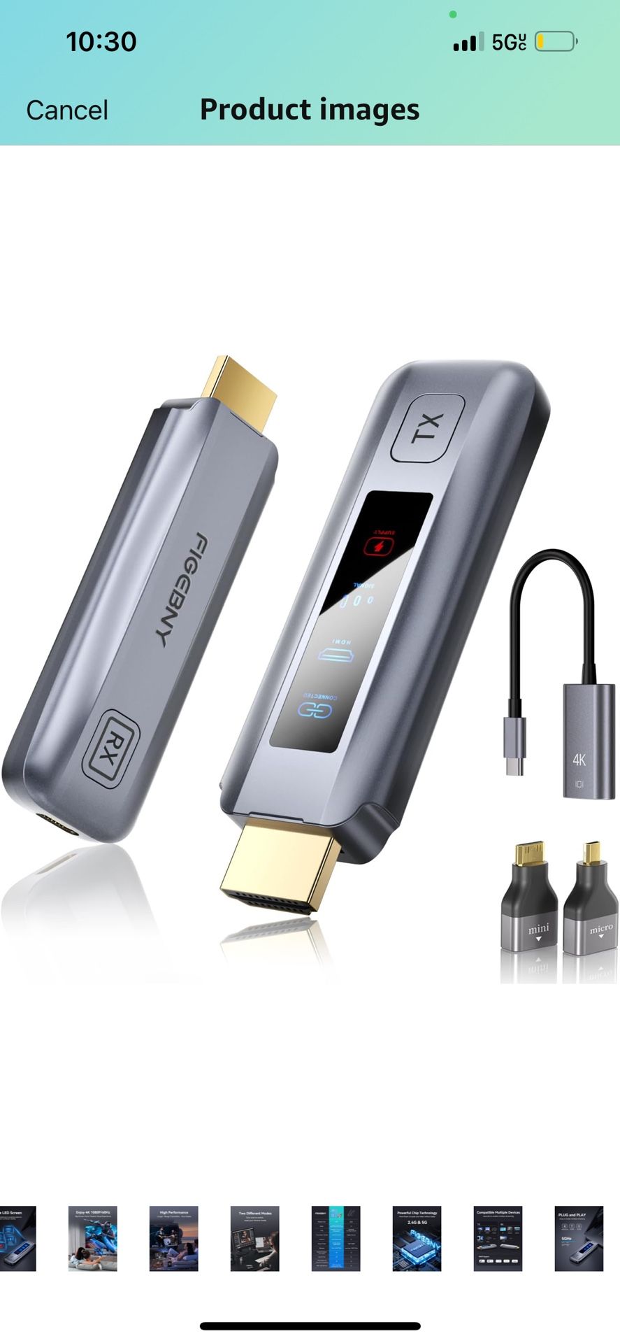 Wireless HDMI Transmitter and Receiver 4K Decode 1080P Output Ultra Low Latency Plug&Play Portable Extender, 165FT Full HD Display Adapter for TV Box/