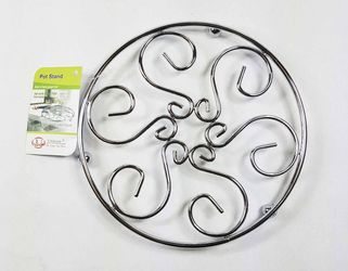 Uniware Iron Pot Stand, Chrome Plated, 8x8x1 Inch