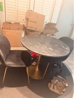 Marble table and chair set
