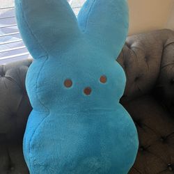 Blue Peep Bunny Pillow