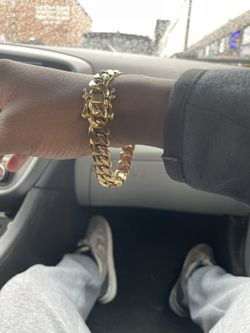 Stainless Steel Gold Cuban Link