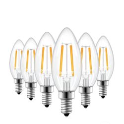 EDISHINE 2700K 500LM Warm Light E12 LED Candelabra Bulb, 6 Pack-HDLC11A