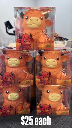 Highland Cow Interactive Toy Figure