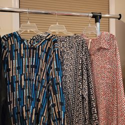3 Colorful Tops (Button Downs And Tunic)