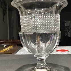 Clear Hexagonal Decorative Crystal Glass Heavy Vase