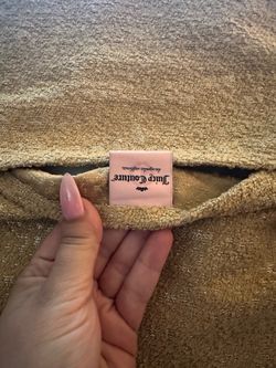Juicy Couture Gold shimmer pillow Y2K maximalist