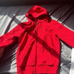 Red polo tech hoodie size medium (never worn)