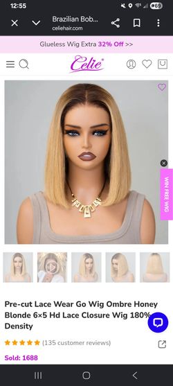 Ombre Honey Blonde Bob Lace Closure Wig