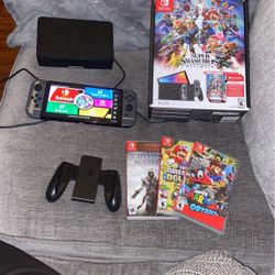 Nintendo Switch OLED (Smash Bros Bundle) + 3 Games 