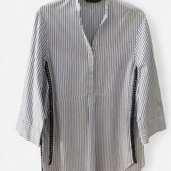 Women’s Zara blue and white striped tunic top - size XS, also fits a small