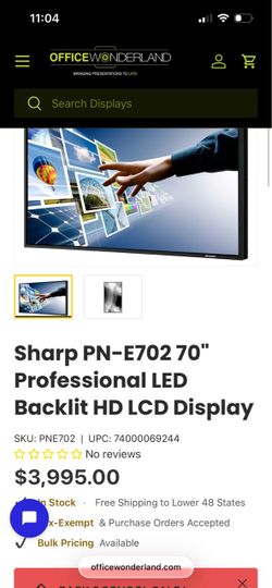 70” sharp monitor tv