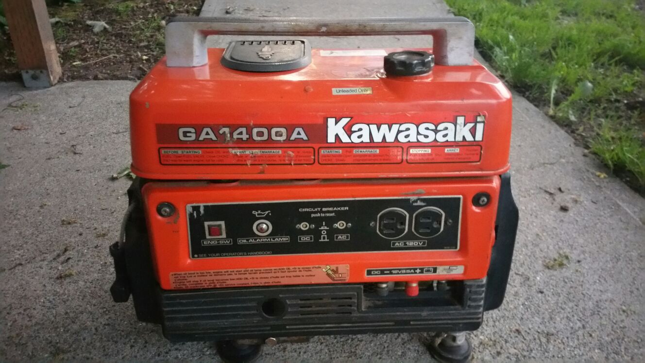 Kawasaki generator ga1400a. Runs grest