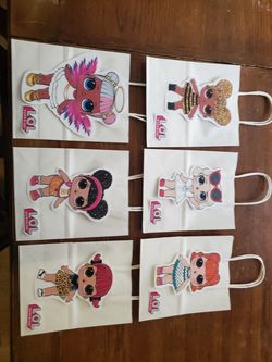 LOL Doll centerpieces and candy bags