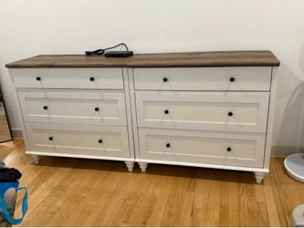 2 Farmhouse dressers with 3 cabinets each