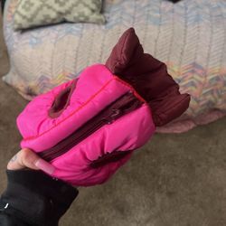 Fleece lined puffer pet jacket with pocket